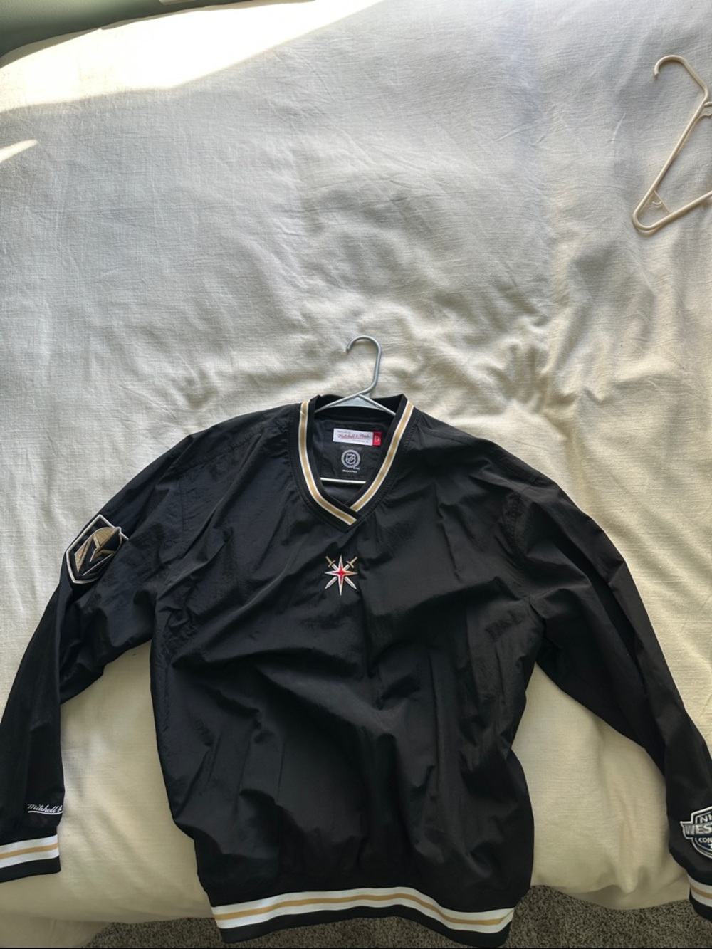 Mitchell & Ness Black and Gold Vegas Golden Knights Bomber Pullover